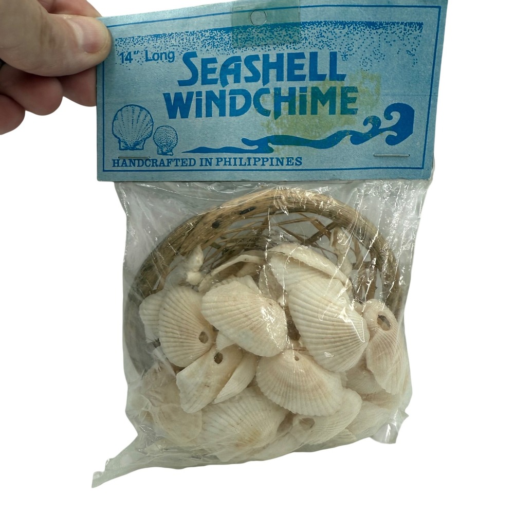 Seashell Wind‎ Chime Coastal Decor Beach Ocean Cottage Handmade Philippines 14"